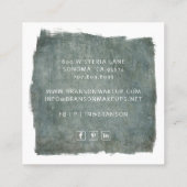 Modern Blue Gray Makeup Artist Business Card Quadratische Visitenkarte (Rückseite)