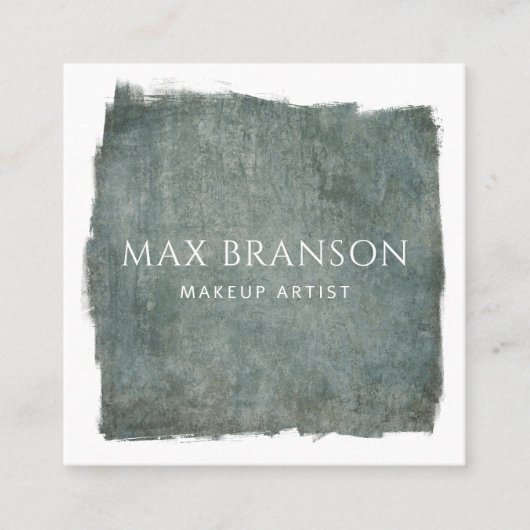 Modern Blue Gray Makeup Artist Business Card Quadratische Visitenkarte (Vorderseite)