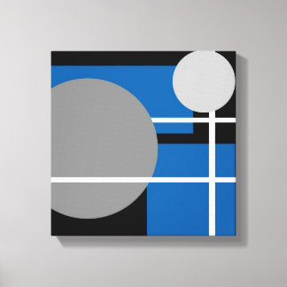 Modern Blue Gray Schwarz-weiß - Wrapped Canvas Leinwanddruck