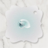 Modern Blue & Gray Seashell Geschenkanhänger (Rückseite)