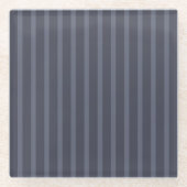 Modern Blue Gray Streifen Glasuntersetzer (Vorderseite)