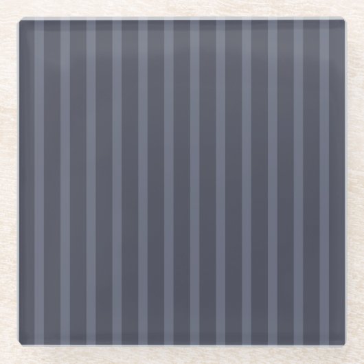 Modern Blue Gray Streifen Glasuntersetzer (Vorderseite)