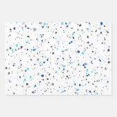 Modern Blue Gray Terrazzo Muster Geschenkpapier Set (Vorderseite 3)