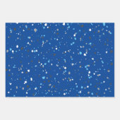 Modern Blue Gray Terrazzo Muster Geschenkpapier Set (Vorderseite)