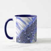 Modern Blue Gray White Spiral Fraktal Tasse (Links)