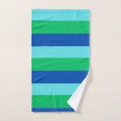 Modern Blue Green and Azure Striped Towel Set (Handtuch)
