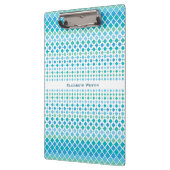 Modern Blue Green Diamond Muster Clipboard Klemmbrett (Links)