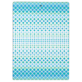 Modern Blue Green Diamond Muster Clipboard Klemmbrett (Rückseite)