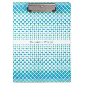 Modern Blue Green Diamond Muster Clipboard Klemmbrett (Vorderseite)