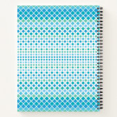 Modern Blue Green Diamond Muster Spiral Notebook Notizblock (Rückseite)