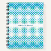 Modern Blue Green Diamond Muster Spiral Notebook Notizblock (Vorderseite)