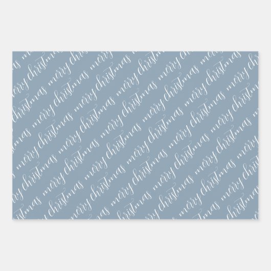 Modern Blue Green Frohe Weihnachtsgeschenk Muster Geschenkpapier Set (Vorderseite 3)