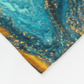 Modern Blue Green Gold Staub Abstrakt Art Marmor Fleecedecke (Ecke)