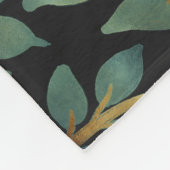Modern Blue Green Gold Tropical Blätter Grüne Fleecedecke (Ecke)