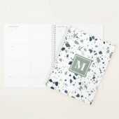 Modern Blue Green Terrazzo Marmormonogramm Planer (Anzeige)