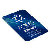Modern Blue Grunge Bar Mitzvah Save the Date Magnet (Rechte Seite)