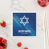 Modern Blue Grunge Bar Mitzvah Serviette (Beispiel)