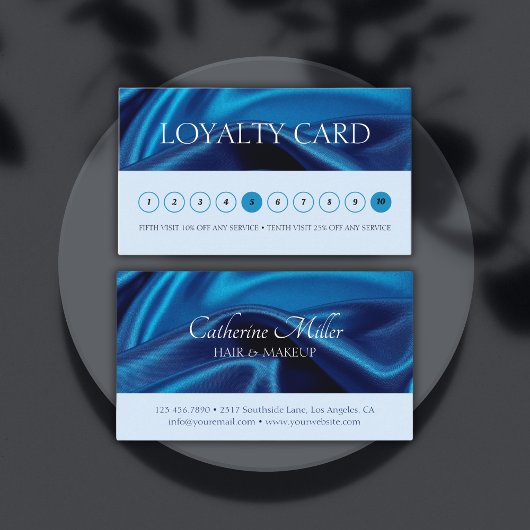 Modern Blue Hair & Makeup Artist Beauty Salon Treuekarte