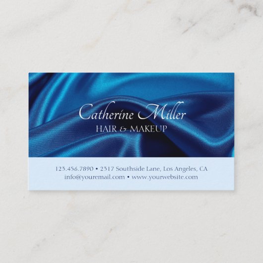 Modern Blue Hair & Makeup Artist Beauty Salon Treuekarte (Rückseite)