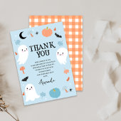 Modern Blue Halloween Baby Dusche Danke Karte