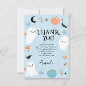 Modern Blue Halloween Baby Dusche Danke Karte (Vorderseite)