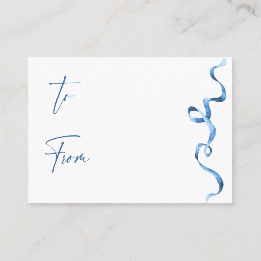 Modern Blue Hand Draw Brautparty Display Begleitkarte (Rückseite)