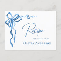 Modern Blue Hand Drawn Bow Brautparty Rezept