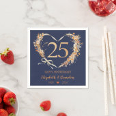Modern Blue Happy 25-jähriges Jubiläum Hochzeit vo Serviette (Beispiel)