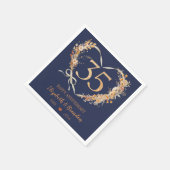 Modern Blue Happy 35-jähriges Jubiläum Hochzeit Na Serviette (Ecke)