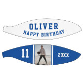Modern Blue Happy Birthday Foto Basketball (Panele)