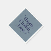Modern Blue Happy Challah Days Hanukkah Serviette (Ecke)