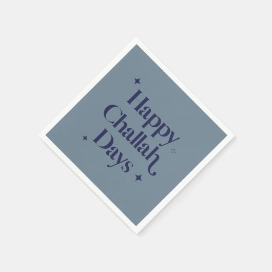 Modern Blue Happy Challah Days Hanukkah Serviette (Ecke)