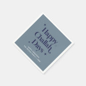 Modern Blue Happy Challah Days Hanukkah Serviette (Ecke)