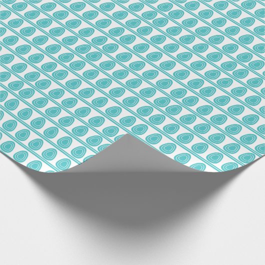Modern Blue Happy Oaster Eggs Muster Geschenkpapier (Ecke)