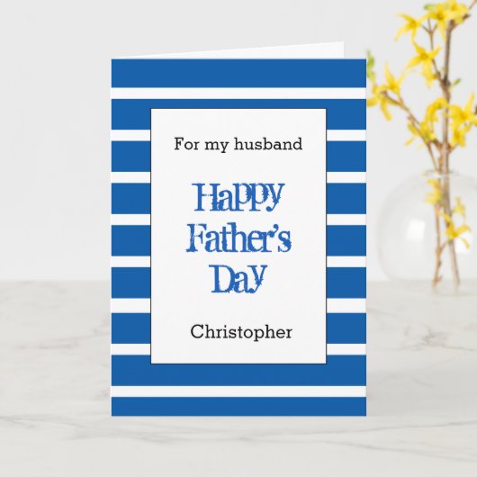 Modern Blue Happy Vatertag Husband Karte (Gelbe Blume)