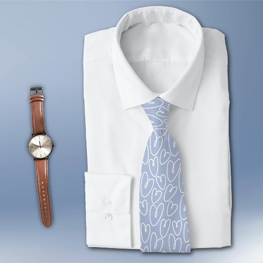 Modern Blue Heart Krawatte