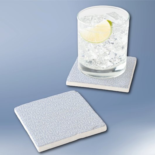 Modern Blue Heart Steinuntersetzer