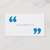 Modern Blue Hello Business Card Visitenkarte (Rückseite)
