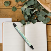 Modern Blue Hexagon Geometric Muster Monogram Kugelschreiber