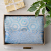 Modern Blue Hexagon Honeycomb Wasserfarben Muster Seidenpapier (Geschenk)