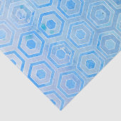 Modern Blue Hexagon Honeycomb Wasserfarben Muster Seidenpapier (Detail)