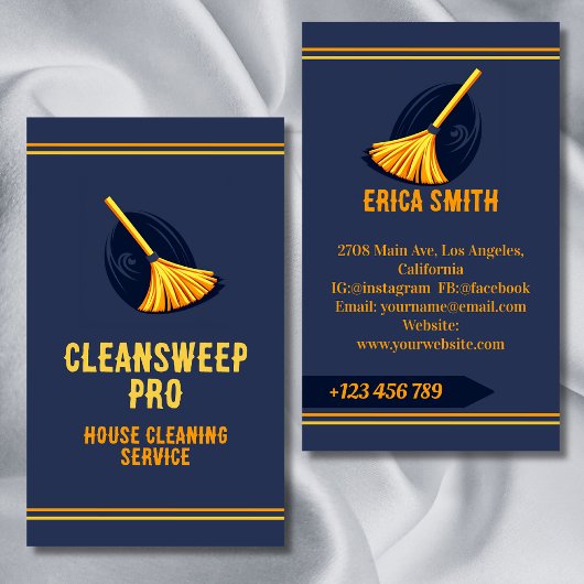 Modern Blue House Clearing Services Logo Visitenkarte