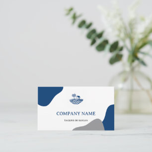 Modern Blue House Logo Real Anwesen Realtor Navy Visitenkarte