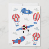 Modern Blue How Time Fliegt 1. Geburtstag Einladung (Rückseite)