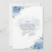 Modern Blue Hydrangea Bloral Wedding Einladung (Rückseite)