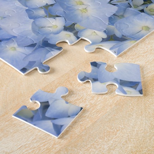 Modern Blue Hydrangea Floral Kaleidoscope Puzzle (Seite)
