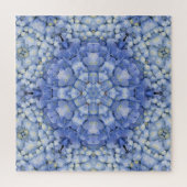 Modern Blue Hydrangea Floral Kaleidoscope Puzzle (Vertikal)