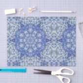 Modern Blue Hydrangea Floral Kaleidoskop Seidenpapier (Handwerk)
