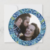 Modern Blue Hydrangea Round Wedding Save The Date (Rückseite)