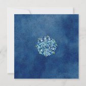 Modern Blue Hydrangeas Watercolor Stripe Wedding Einladung (Rückseite)